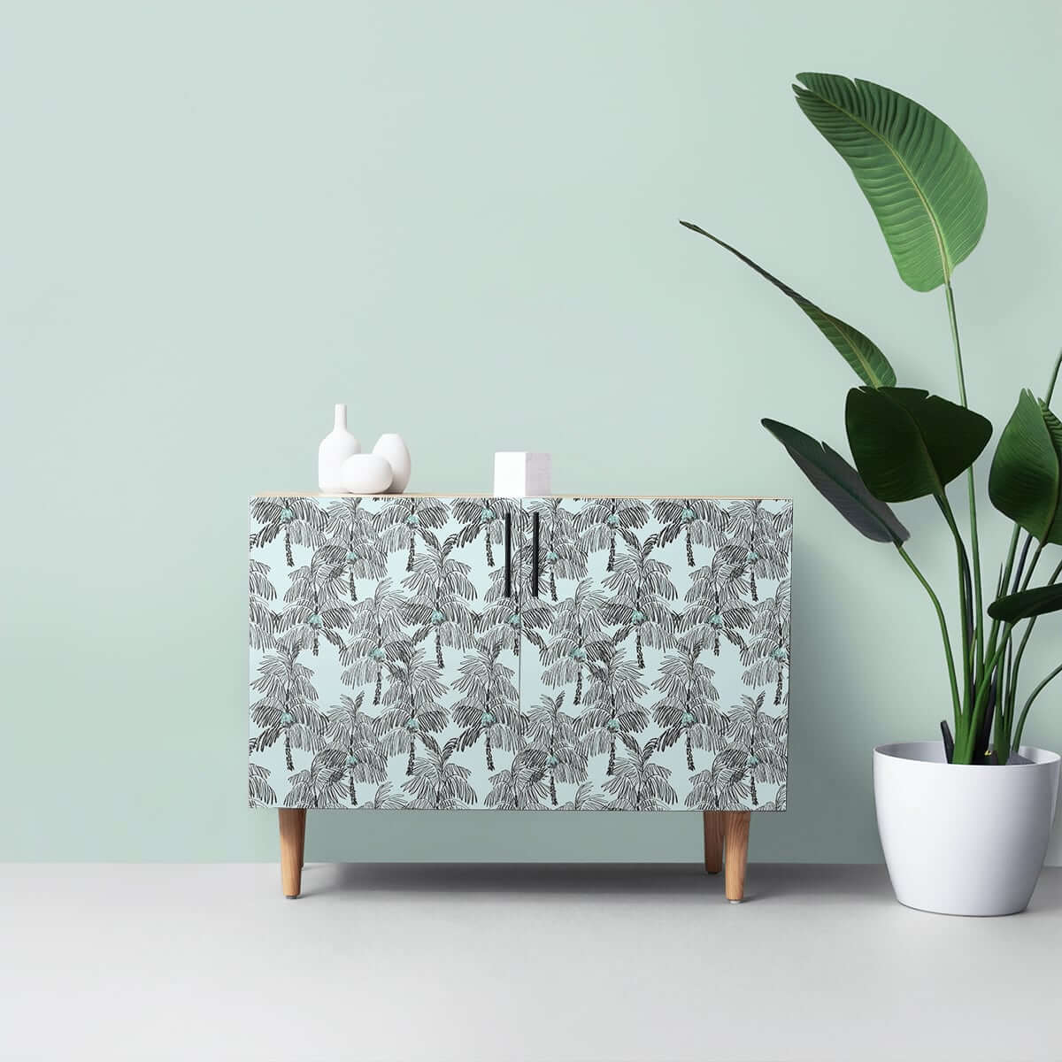 NextWall Palm Beach Peel & Stick Wallpaper - Black & Blue