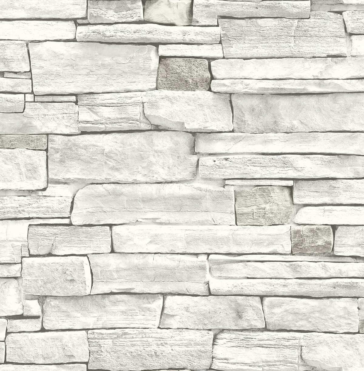 NextWall Stacked Stone Peel & Stick Wallpaper - Grey