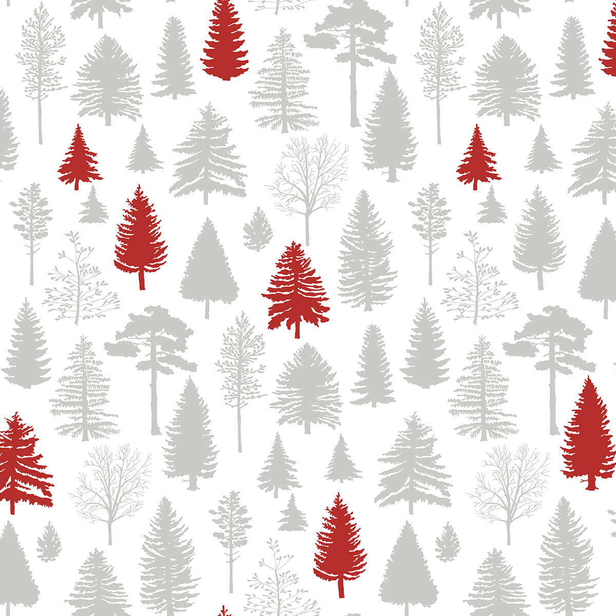 NextWall Winter Forest Holiday Peel & Stick Wallpaper - Grey & Red