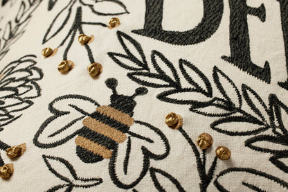 Rifle Paper Co. x Loloi Bee's Knees Pillow - Black & Gold