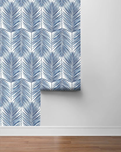 Seabrook Paradise Palm Wallpaper - Coastal Blue