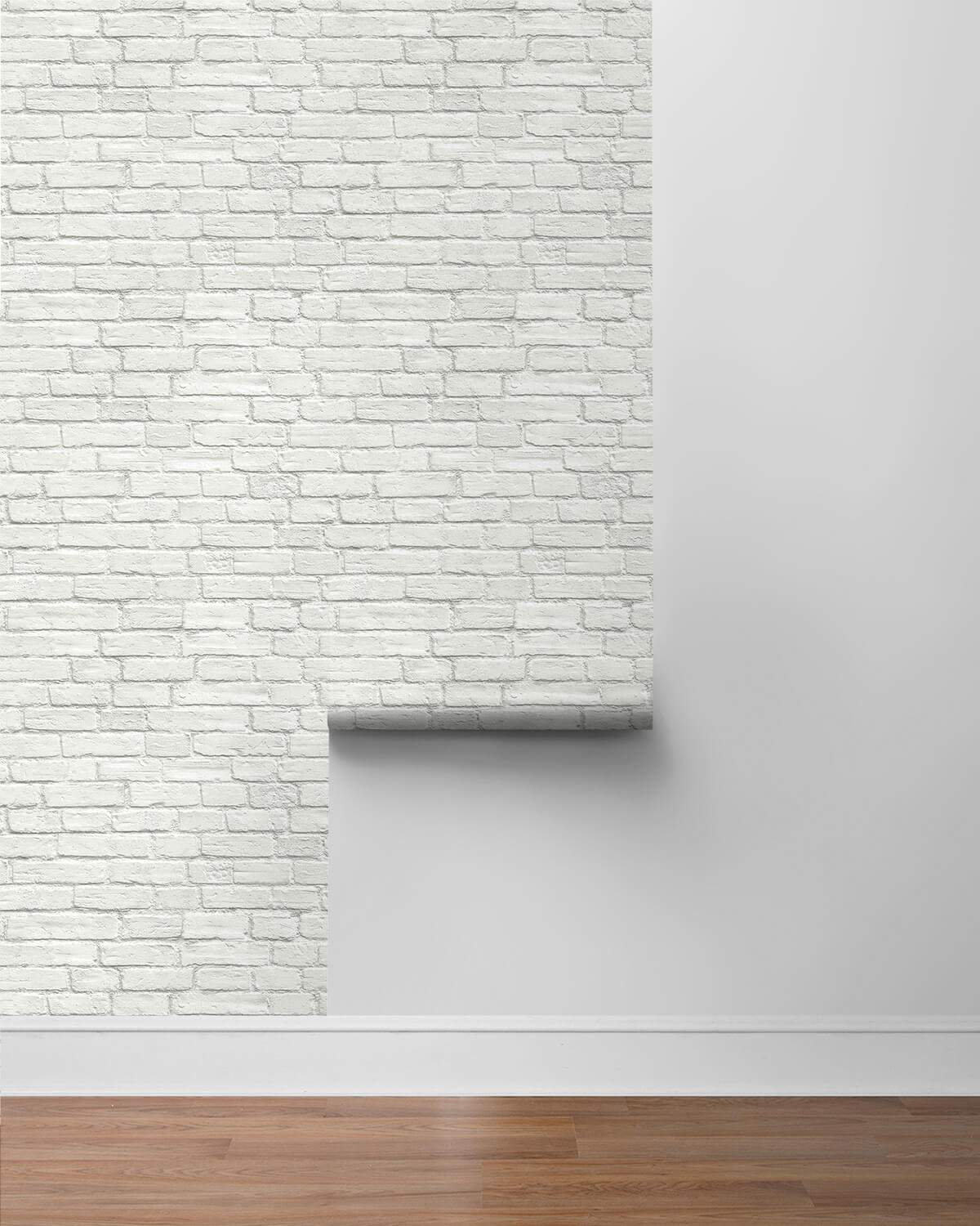 Seabrook Industrial Faux Brick Wallpaper - White
