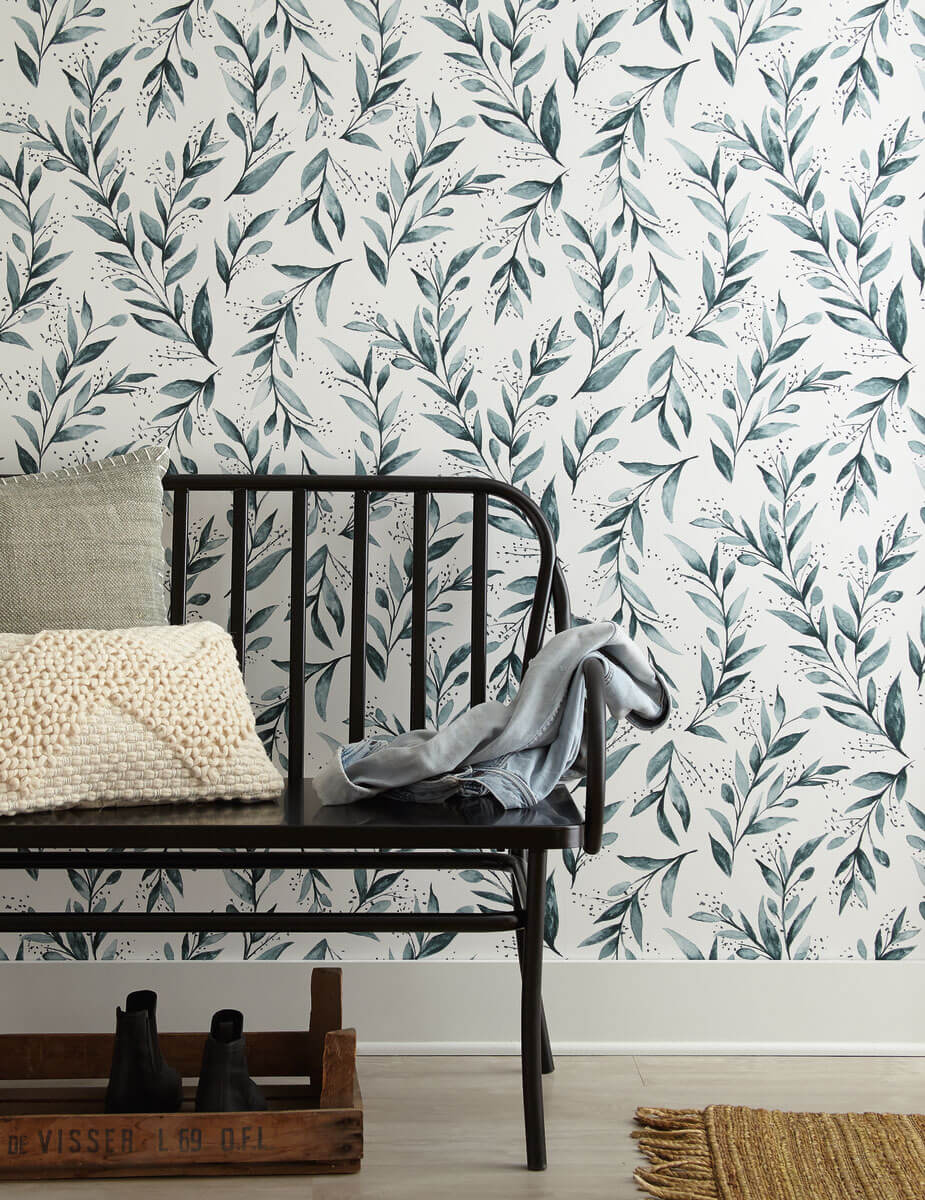 Magnolia Home Olive Branch Peel & Stick Wallpaper - Teal