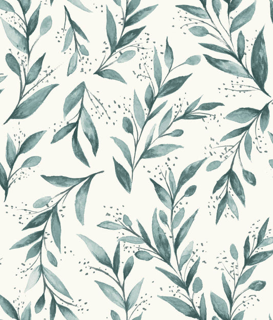 Magnolia Home Olive Branch Peel & Stick Wallpaper - Teal