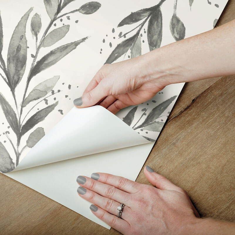Magnolia Home Olive Branch Peel & Stick Wallpaper - Charcoal