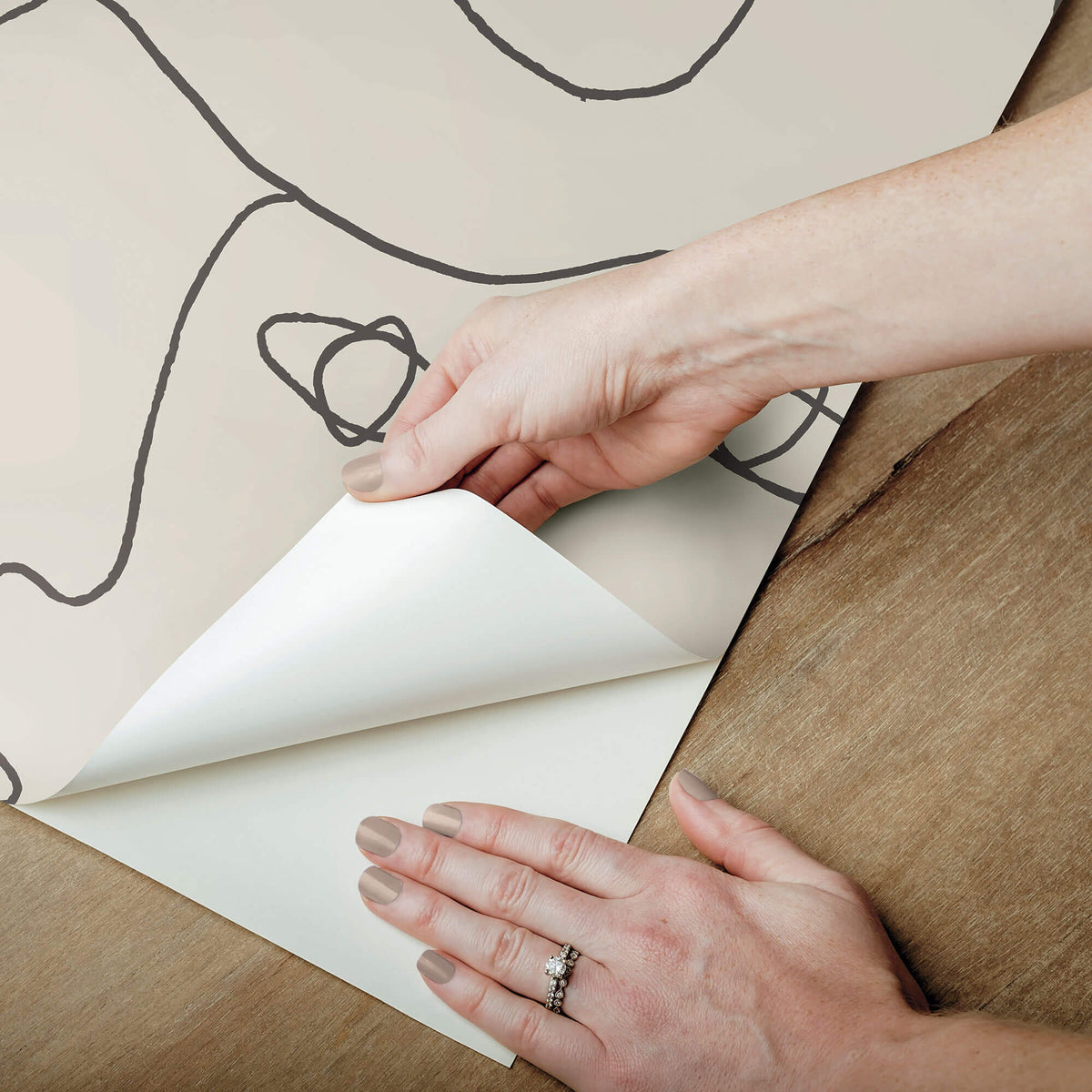 York Pablo Portraits Peel & Stick Wallpaper - Linen & Charcoal