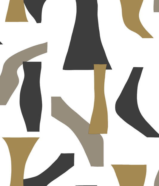 Modernist Geometric Peel & Stick Wallpaper - Black & Gold