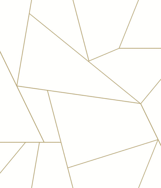 Fractured Prism Peel & Stick Wallpaper - Gold & White