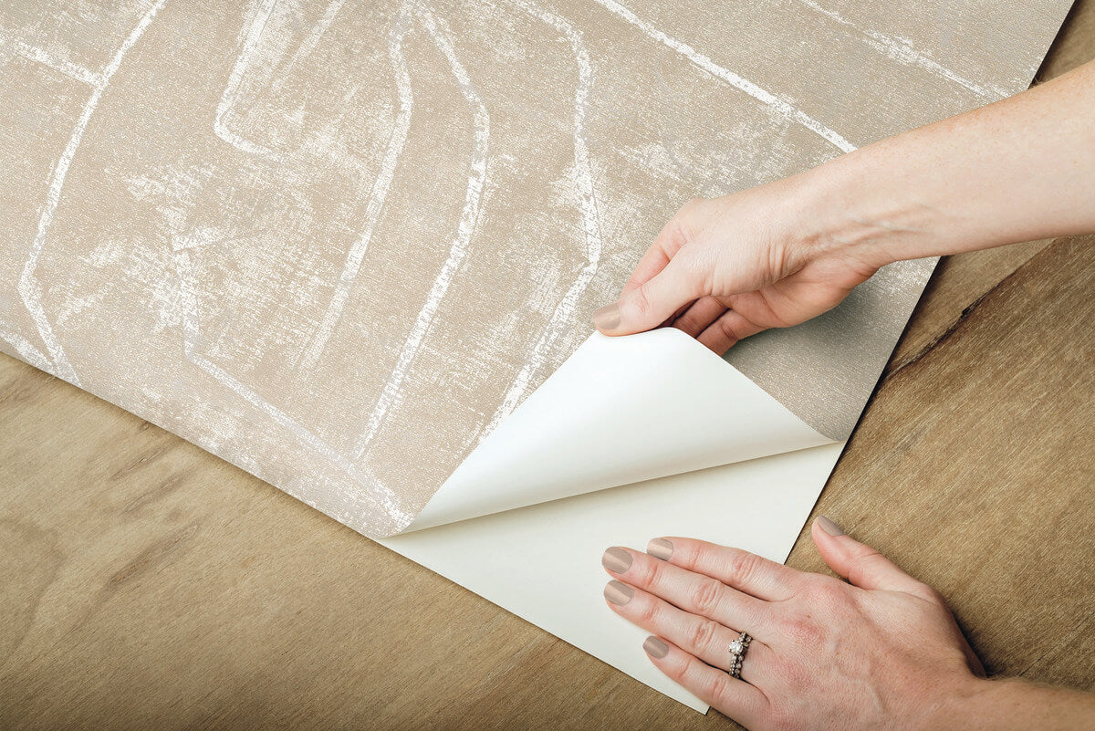 York Urban Chalk Graffiti Peel & Stick Wallpaper - Neutral