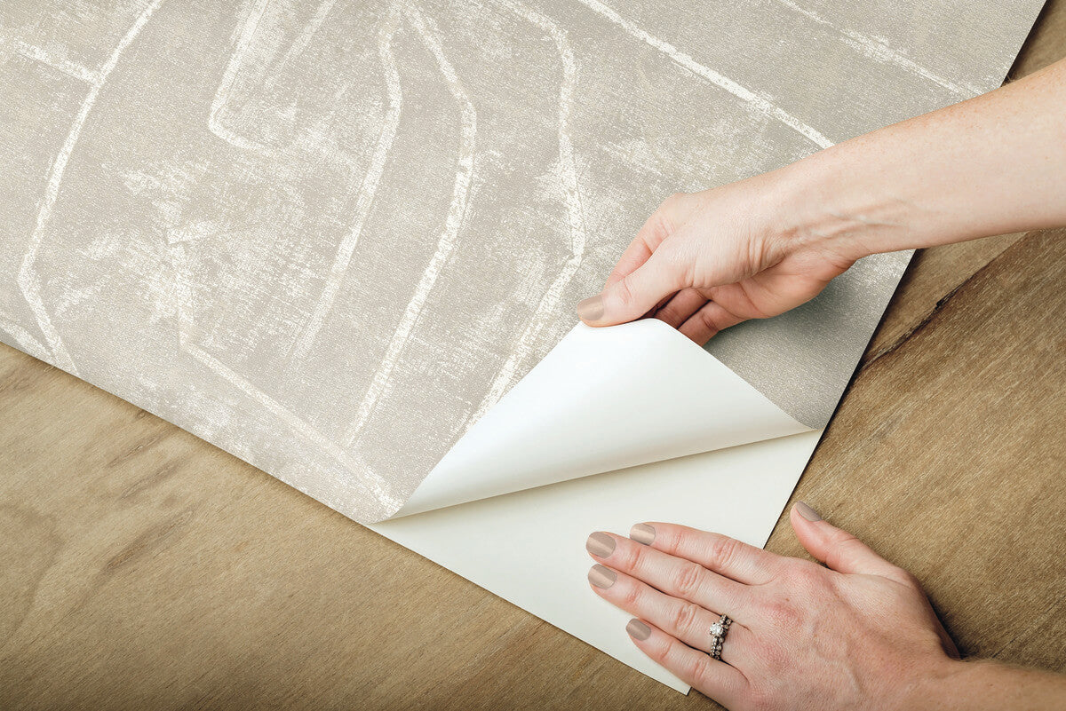 York Urban Chalk Graffiti Peel & Stick Wallpaper - Gray