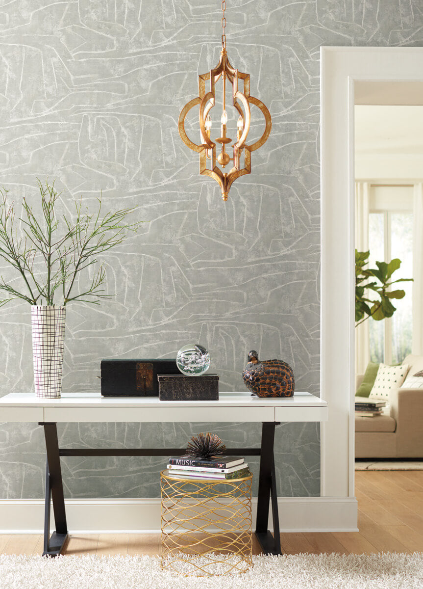 York Urban Chalk Graffiti Peel & Stick Wallpaper - Gray
