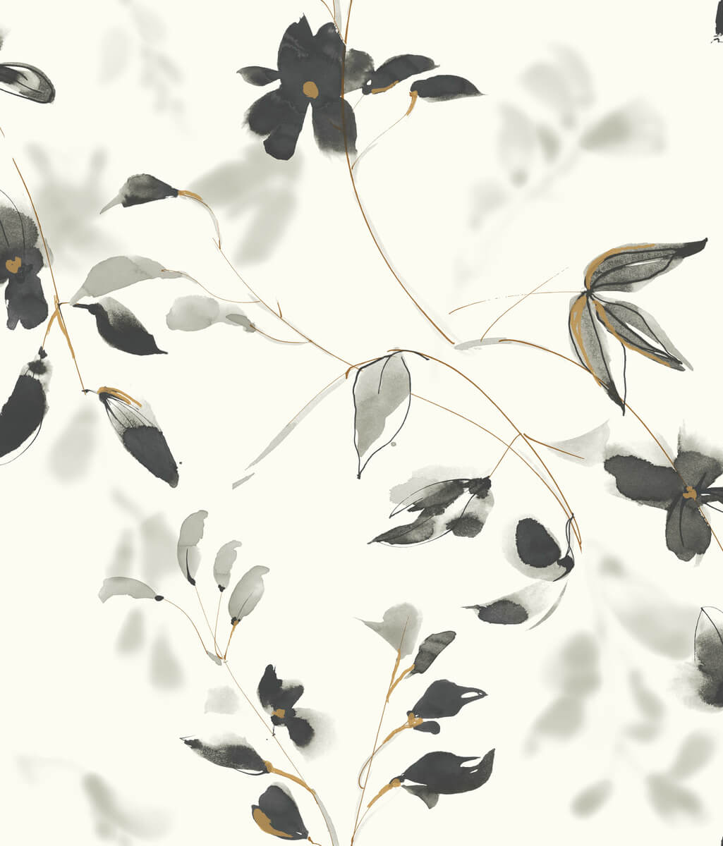Simply Candice Linden Flower Peel & Stick Wallpaper - Black
