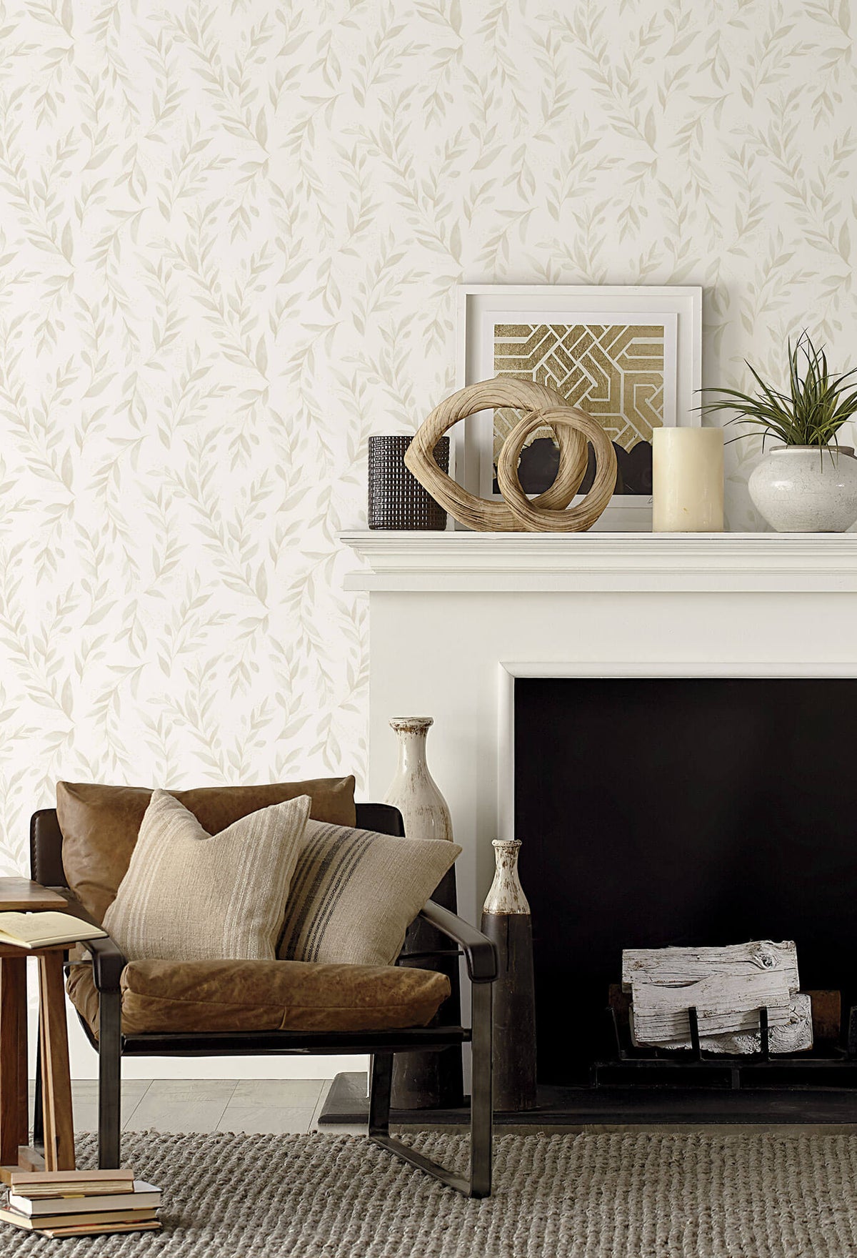Magnolia Home Olive Branch Peel & Stick Wallpaper - Beige