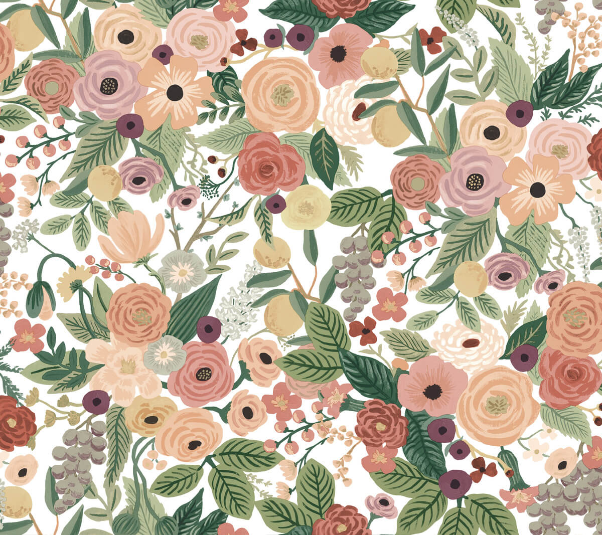 Rifle Paper Co. Garden Party Peel & Stick Wallpaper Sample - Burgundy