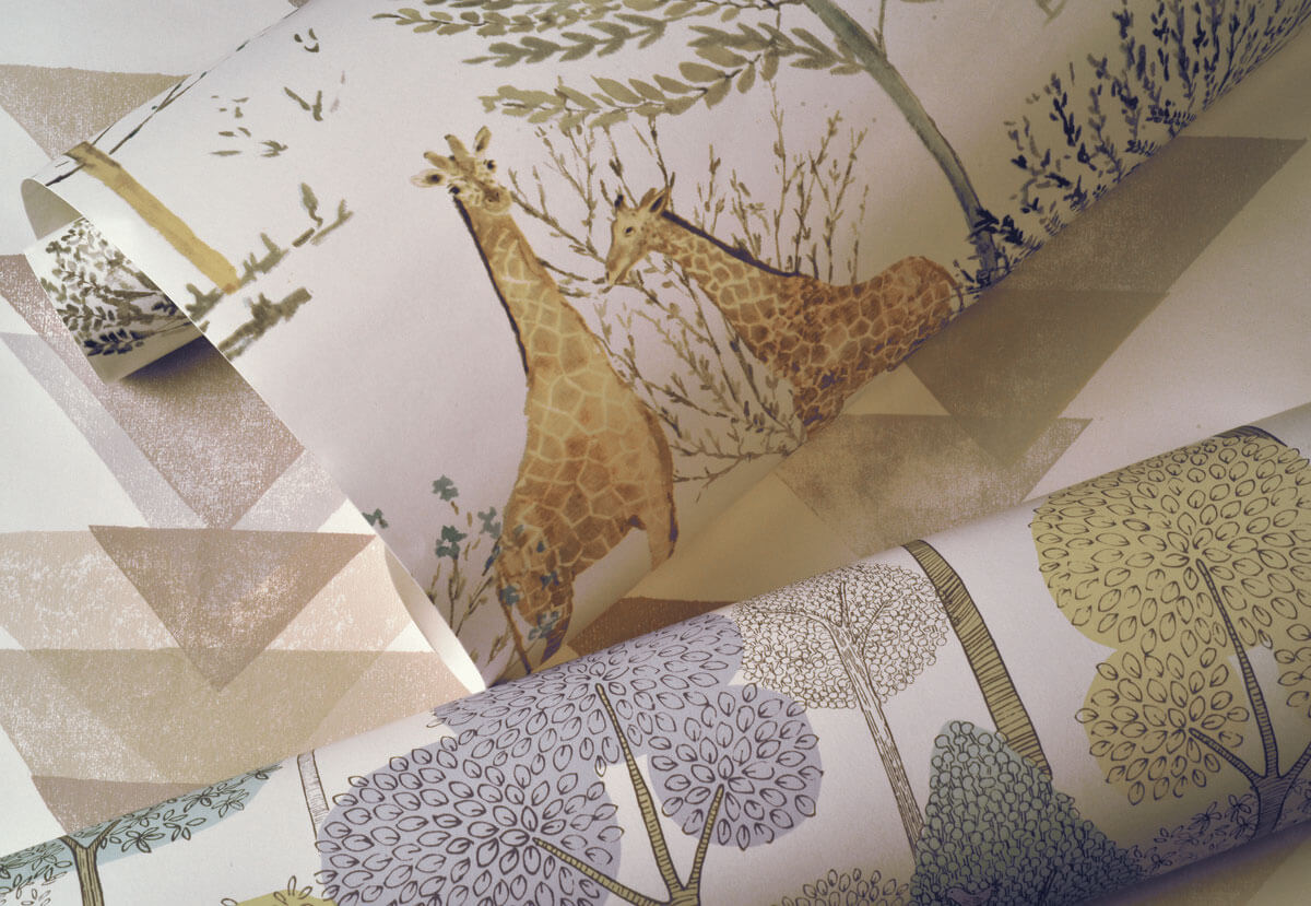 York On The Savanna Animals Peel & Stick Wallpaper - Neutral