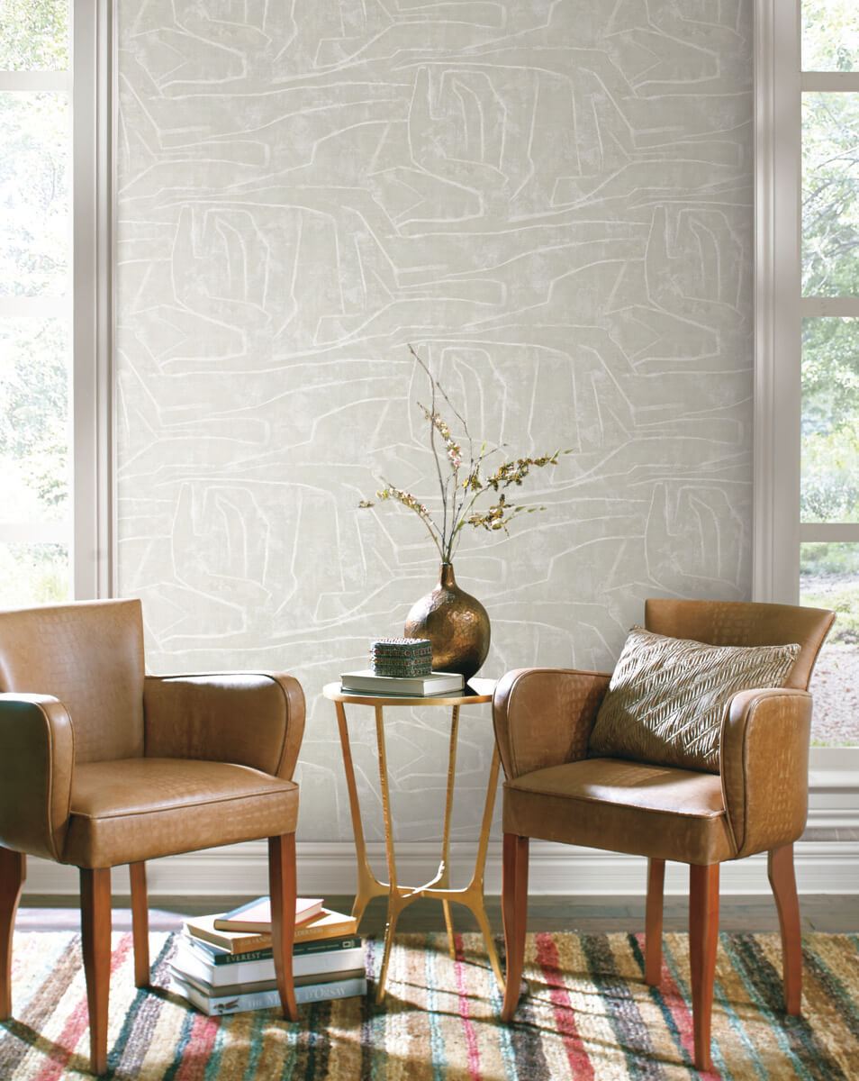 York Urban Chalk Graffiti Peel & Stick Wallpaper - Beige