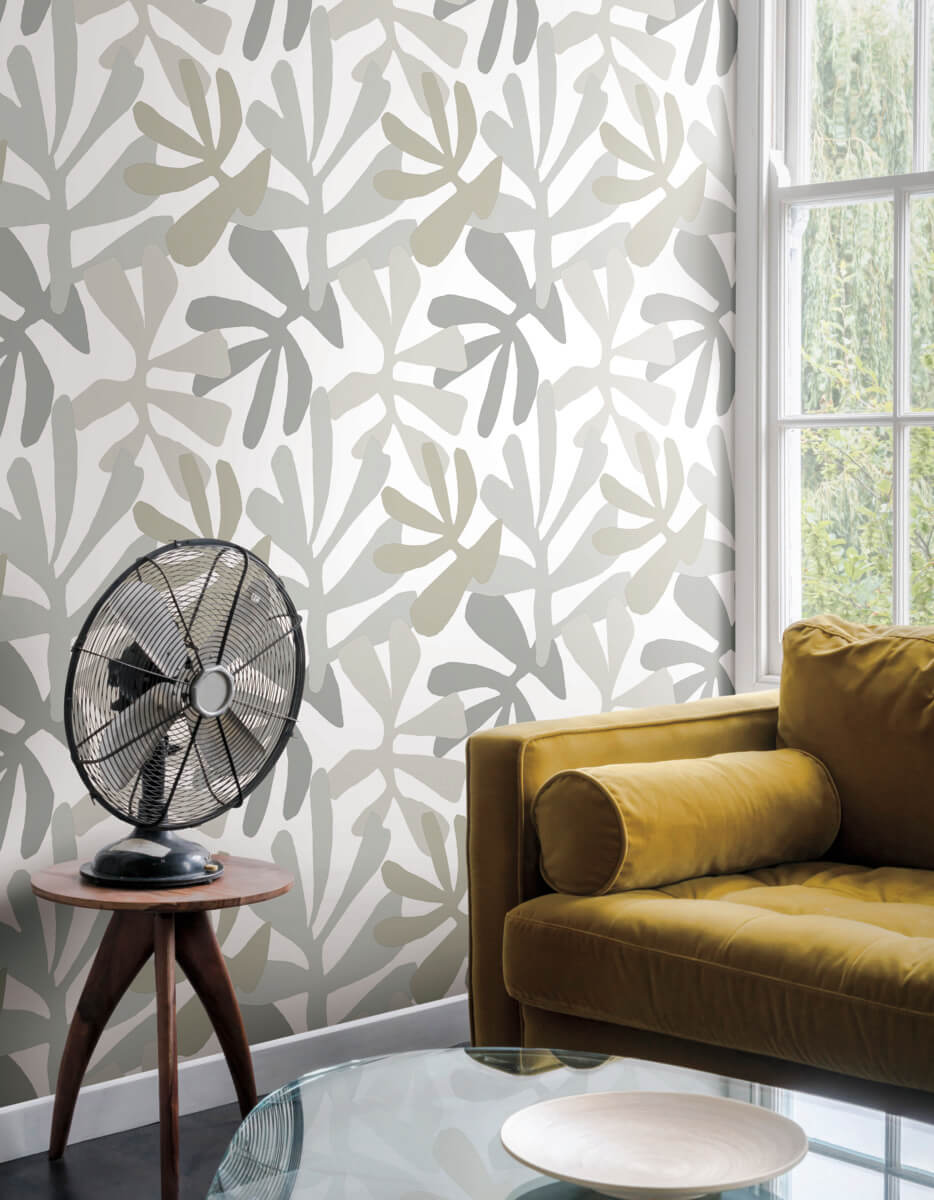 Kinetic Tropical Peel & Stick Wallpaper - Gray & Beige