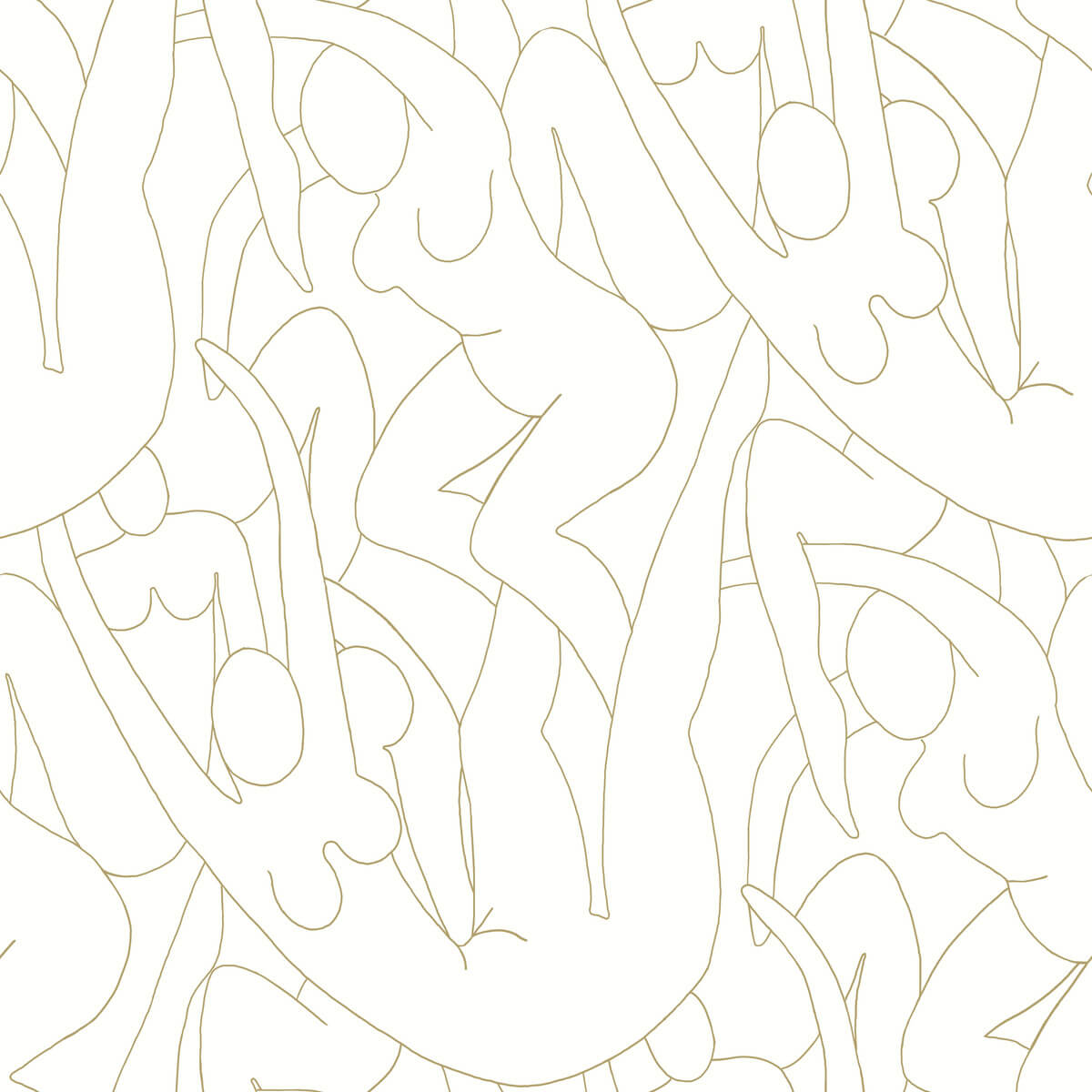 York Head Over Heels Peel & Stick Wallpaper - Gold & White