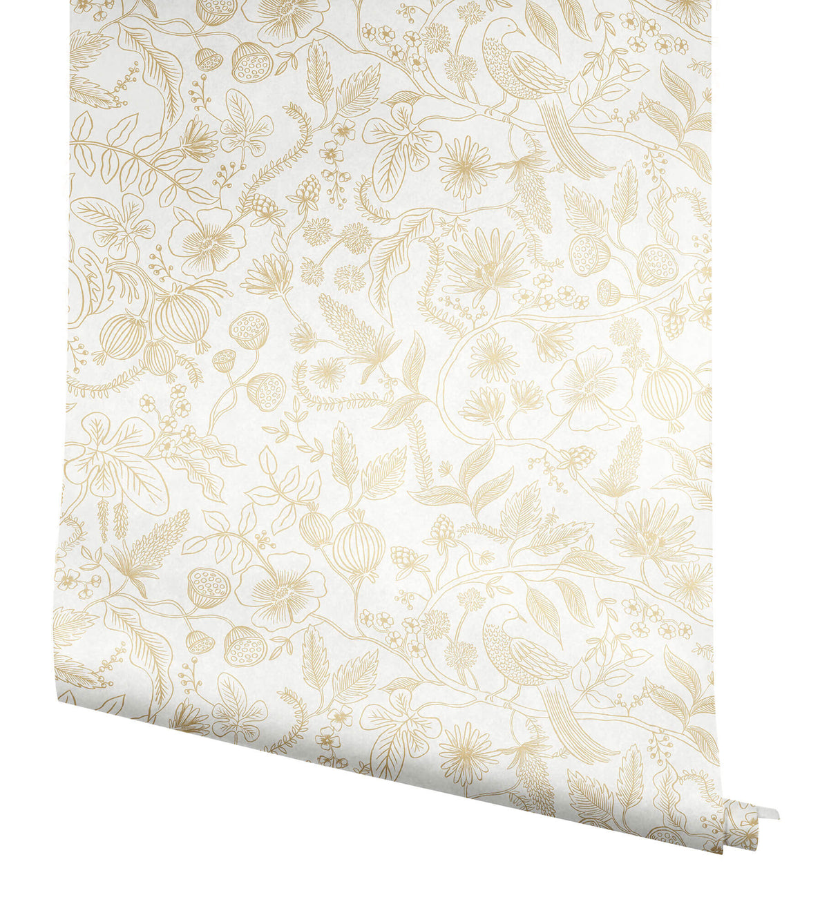Rifle Paper Co. Aviary Peel & Stick Wallpaper - Off White & Gold