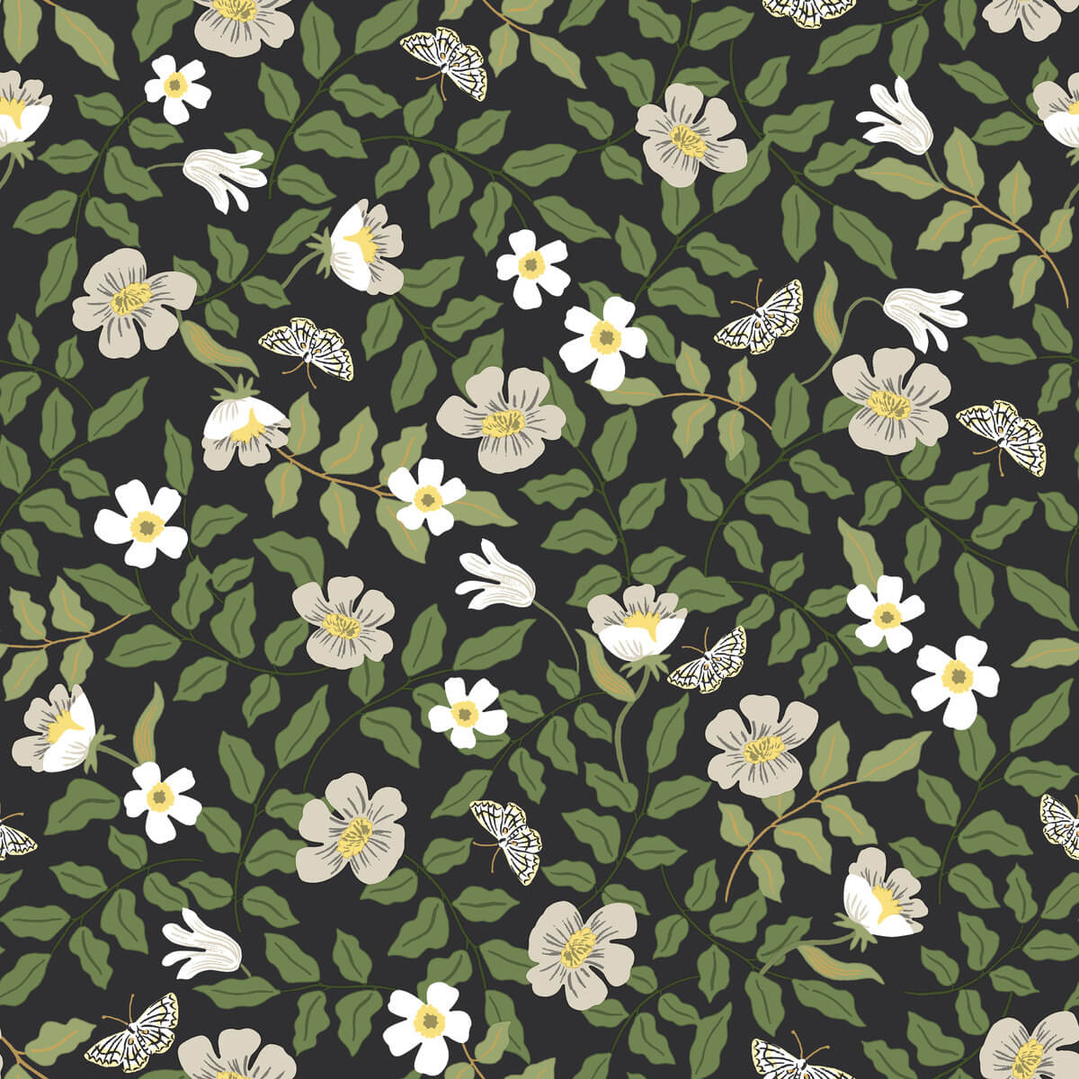 Rifle Paper Co. Primrose Peel & Stick Wallpaper - Black