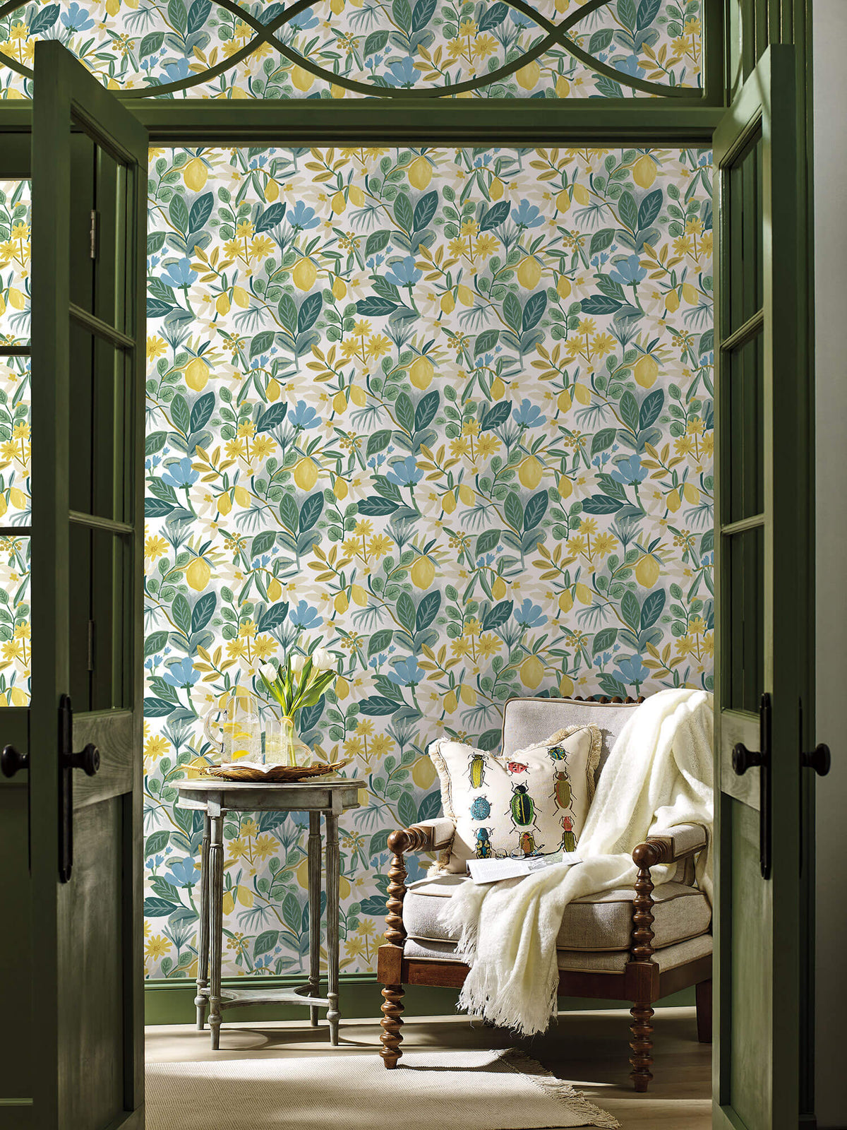 Rifle Paper Co. Amalfi Peel & Stick Wallpaper - Blue & Green