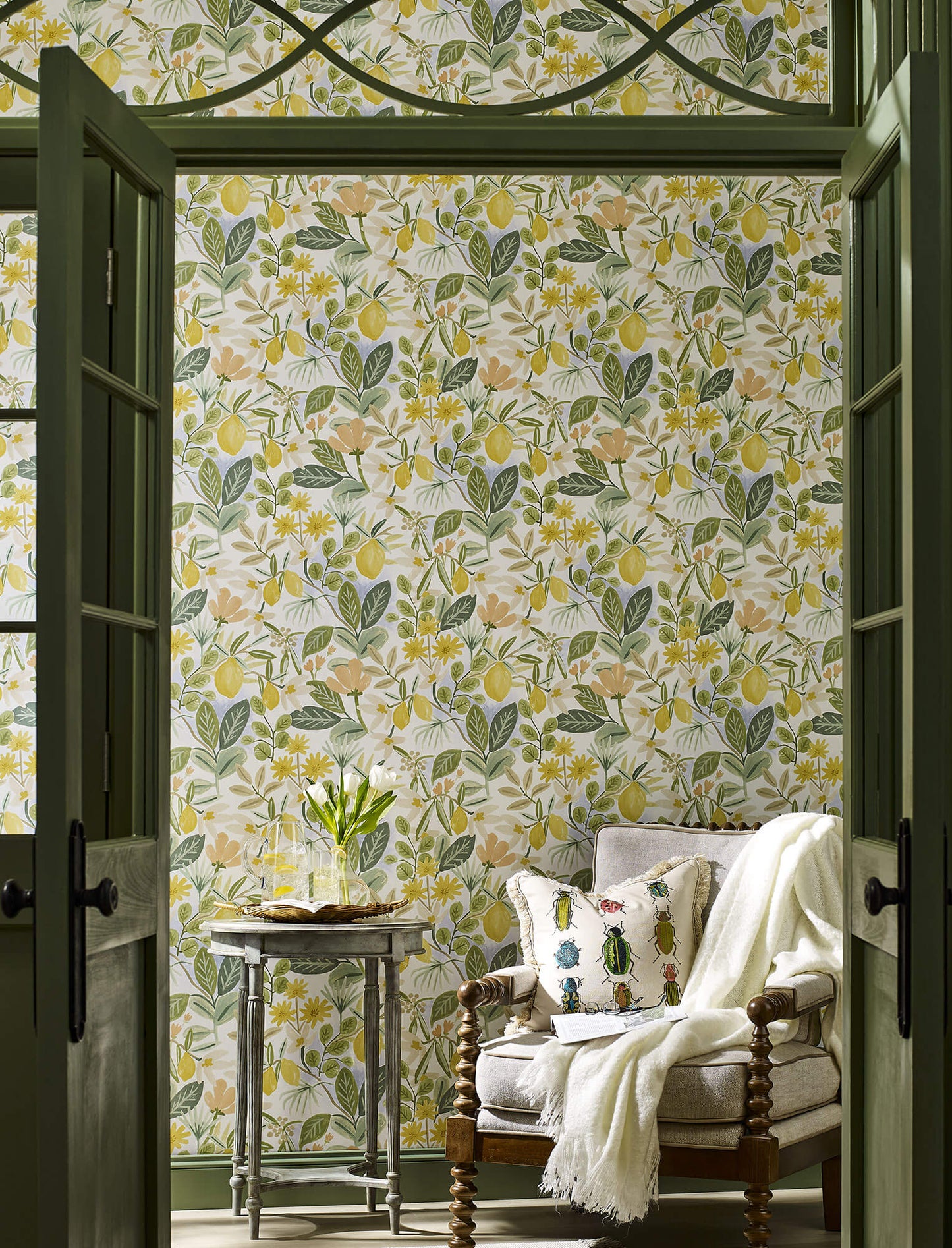 Rifle Paper Co. Amalfi Peel & Stick Wallpaper - Pink & Green