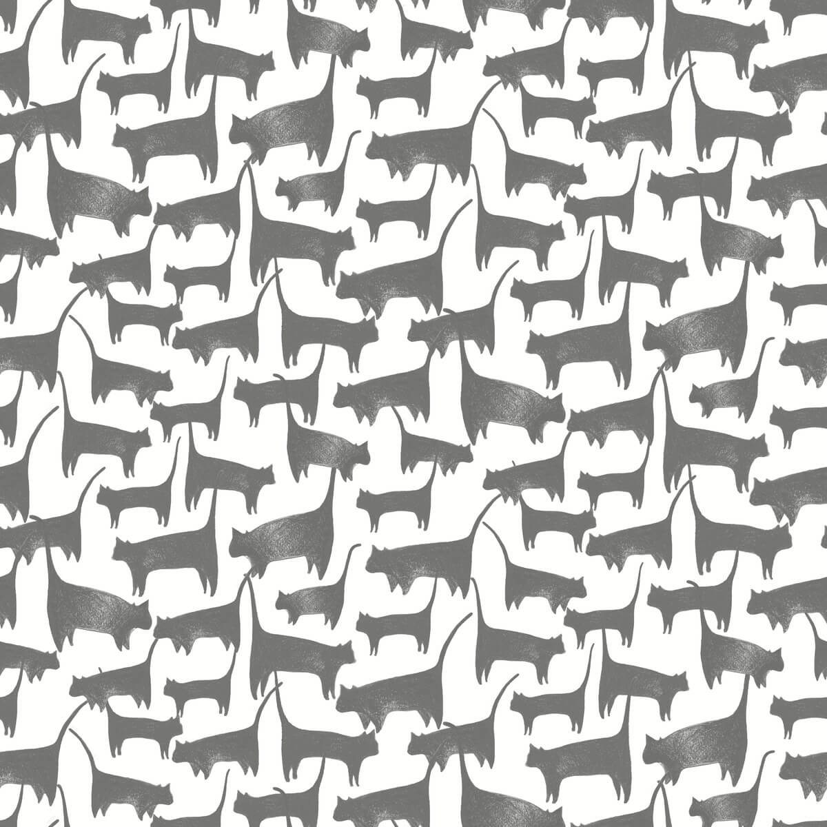 York Wildlife Cat Tails Peel & Stick Wallpaper - Black