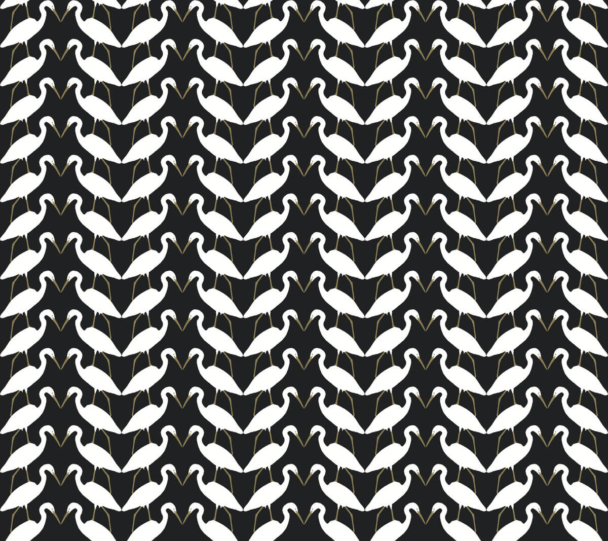 York Wildlife Elegant Birds Peel & Stick Wallpaper - Black