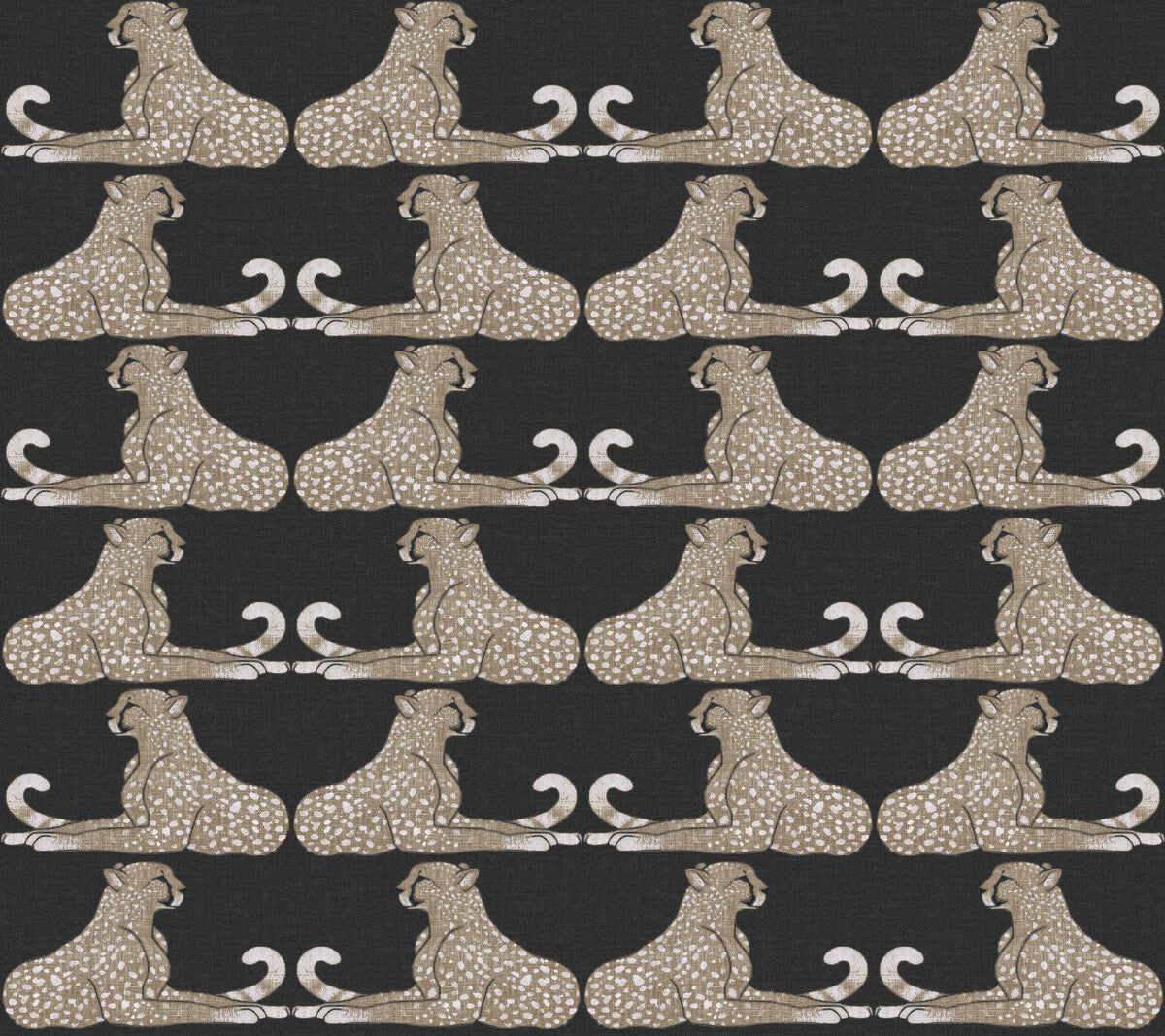 York Wildlife Reclining Cheetahs Peel & Stick Wallpaper - Black