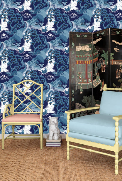 Madcap Cottage Old Peking Peel & Stick Wallpaper - Navy Blue