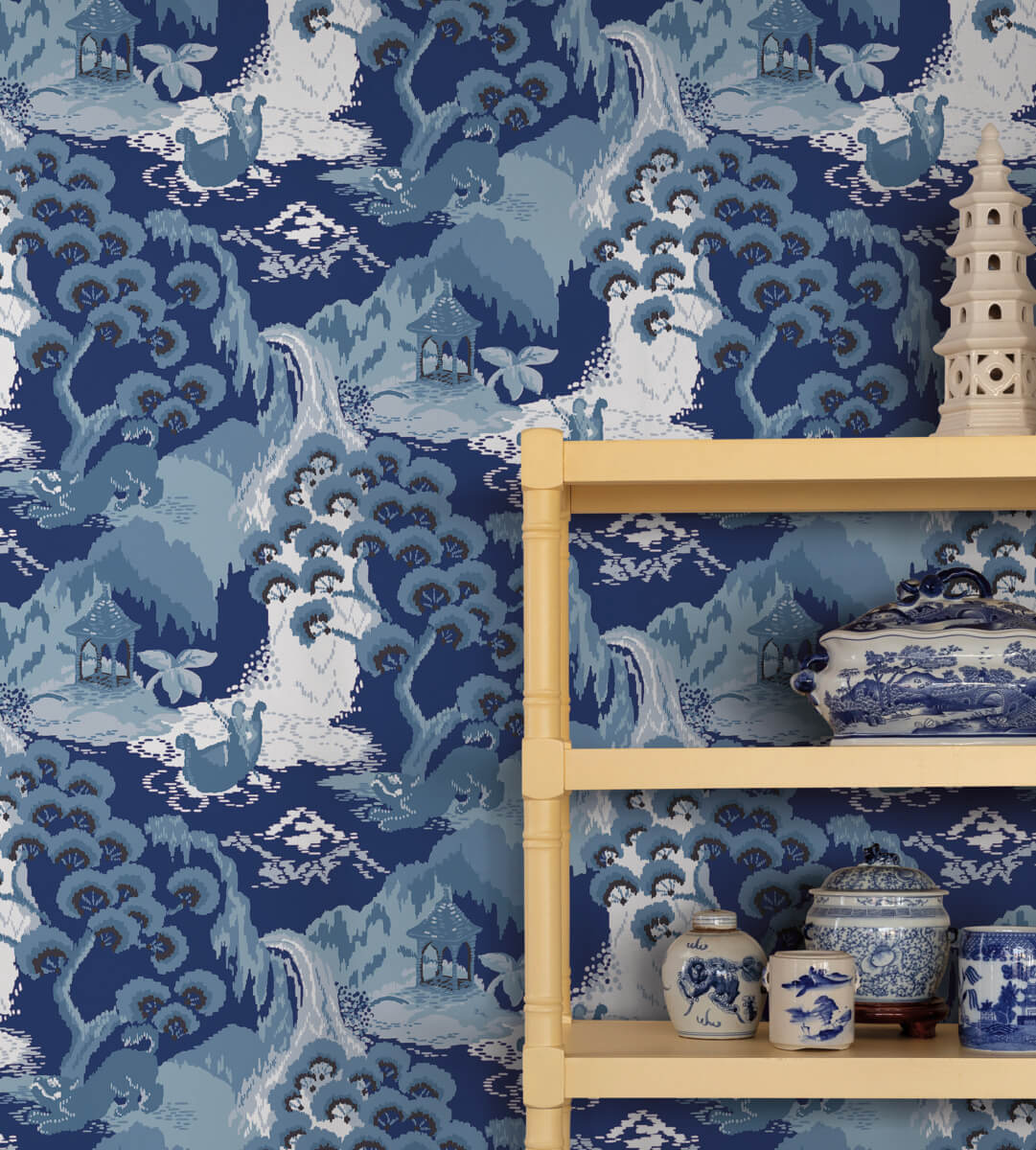 Madcap Cottage Old Peking Peel & Stick Wallpaper - Navy Blue
