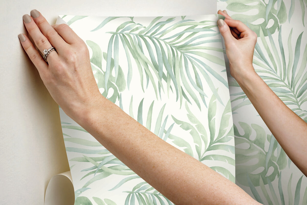 Simply Candice Paradise Palm Peel & Stick Wallpaper Sample - Aloe