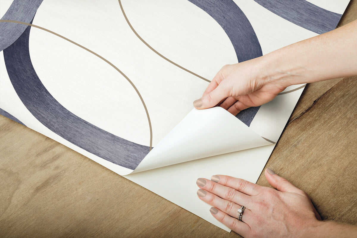 Simply Candice Interlock Peel & Stick Wallpaper - Navy Blue