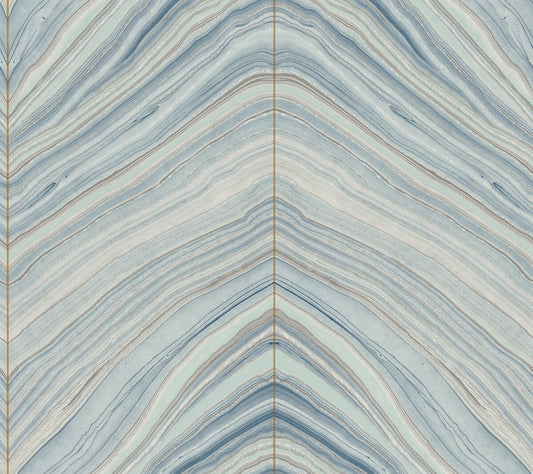 Simply Candice Onyx Strata Peel & Stick Wallpaper - Mist Blue