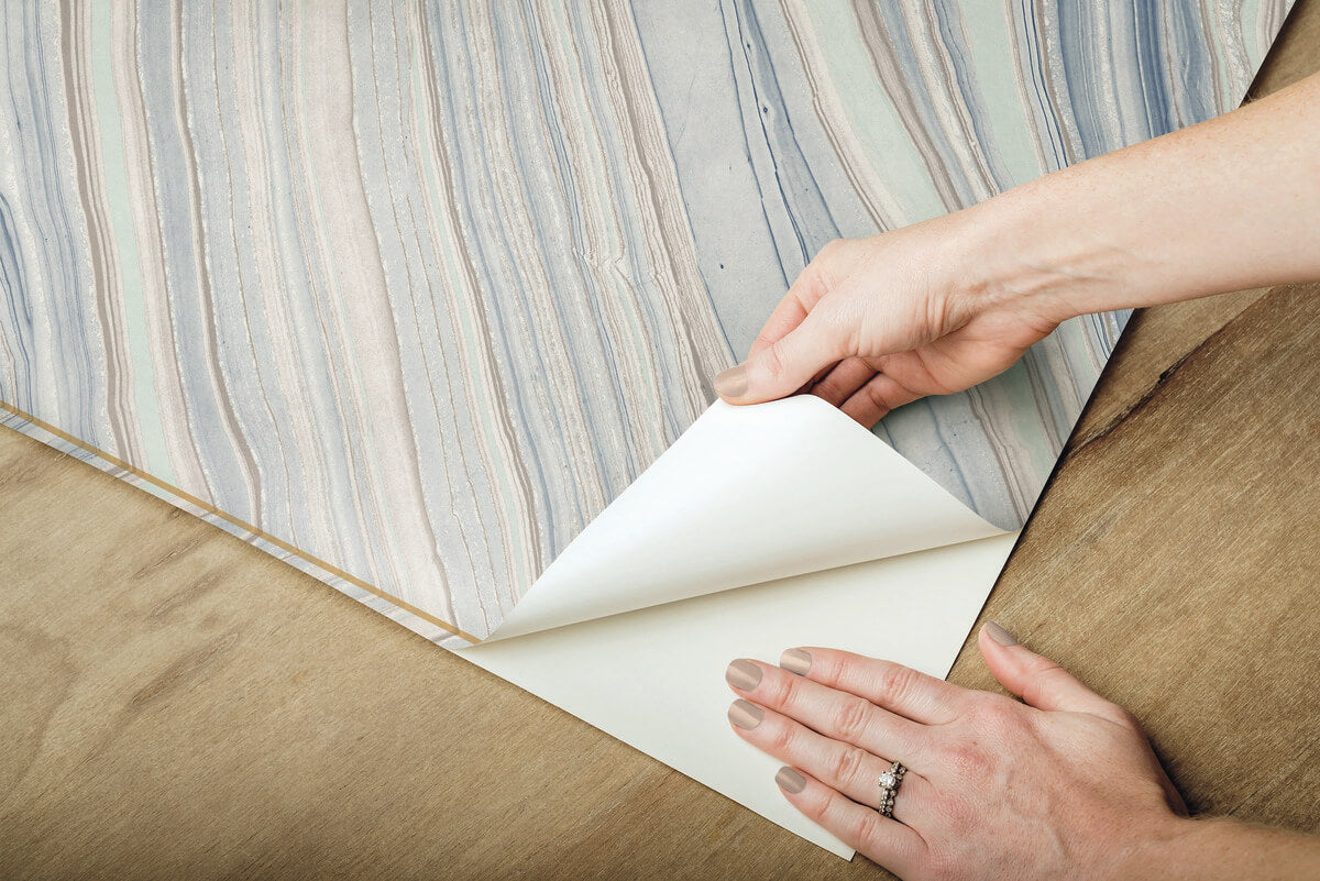 Simply Candice Onyx Strata Peel & Stick Wallpaper - Mist Blue