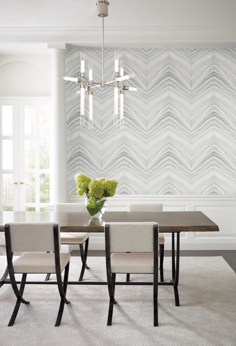 Simply Candice Onyx Strata Peel & Stick Wallpaper - Sheer Grey
