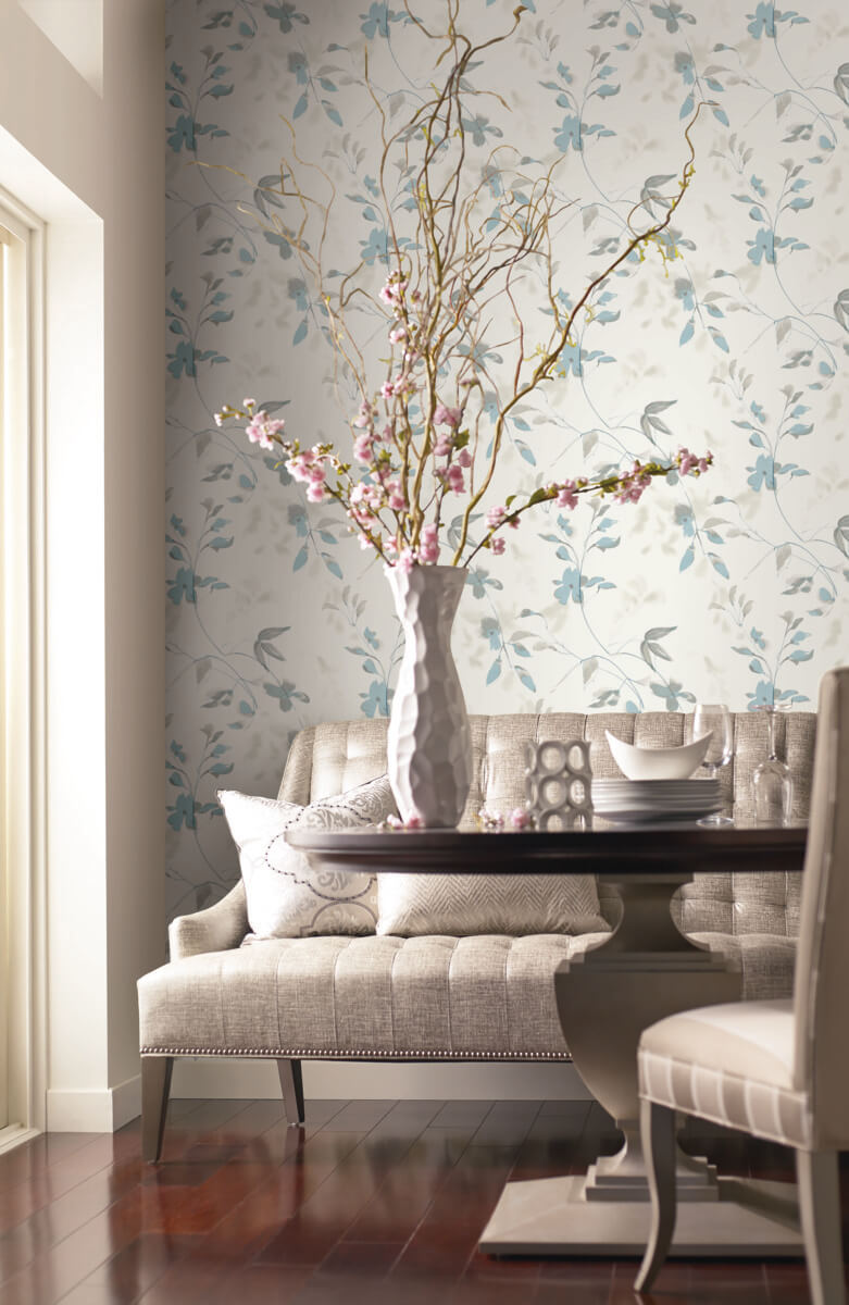 Simply Candice Linden Flower Peel & Stick Wallpaper - Spa Blue