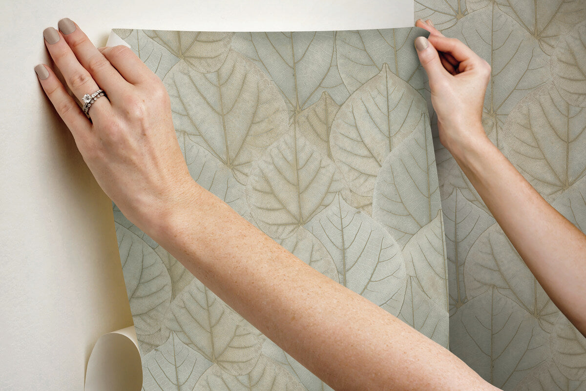 Simply Candice Leaf Concerto Peel & Stick Wallpaper - Taupe