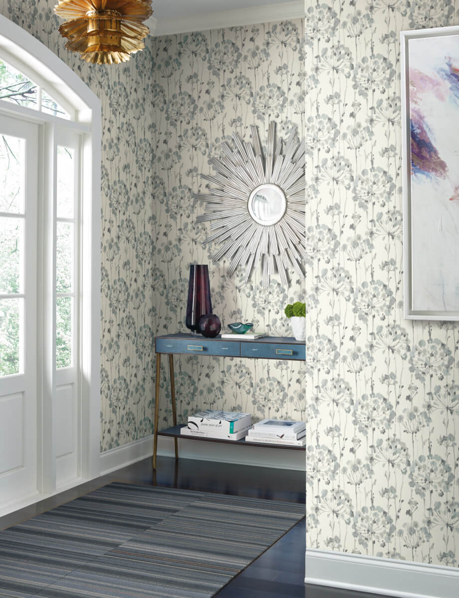 Simply Candice Flourish Peel & Stick Wallpaper - Sheer Blue