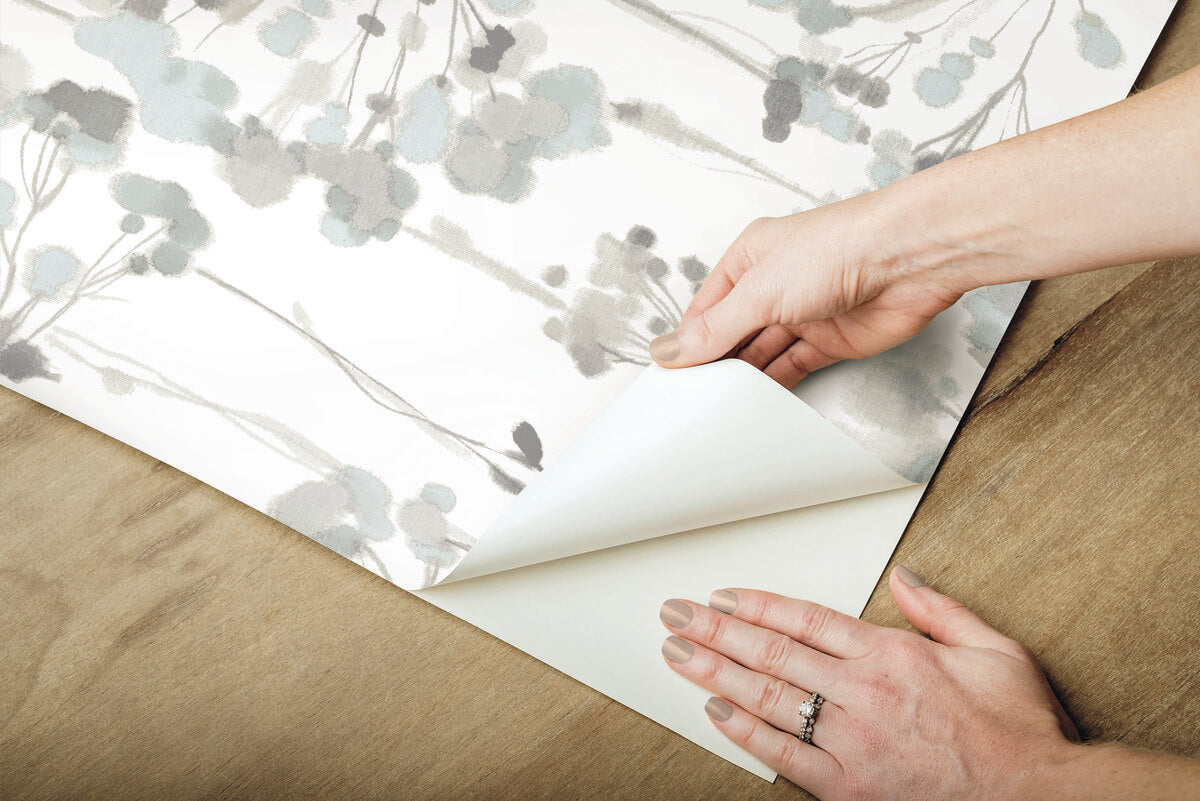 Simply Candice Flourish Peel & Stick Wallpaper - Sheer Blue