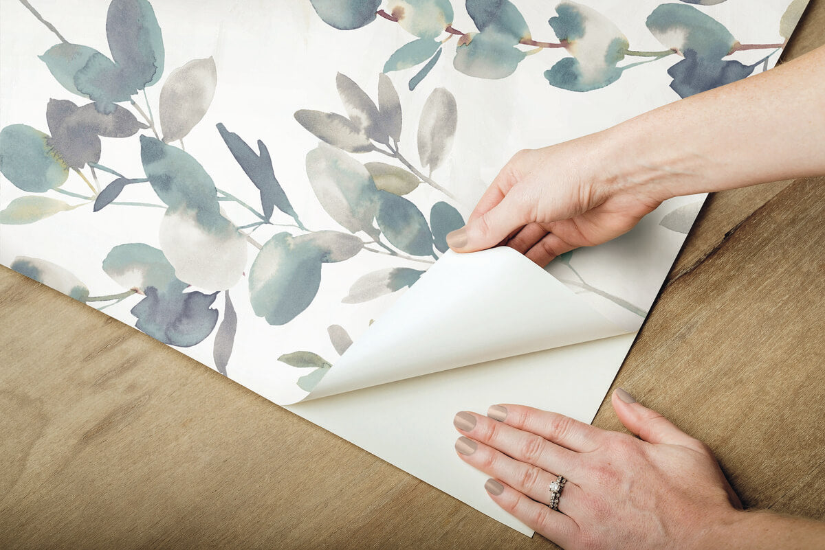 Simply Candice Joyful Eucalyptus Peel & Stick Wallpaper - Navy Blue