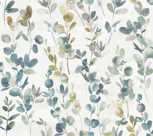 Simply Candice Joyful Eucalyptus Peel & Stick Wallpaper - Navy Blue