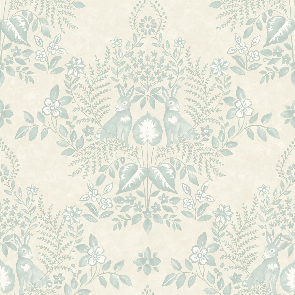 Erin & Ben Co. Cottontail Toile Peel & Stick Wallpaper Sample - Vintage Duck Egg