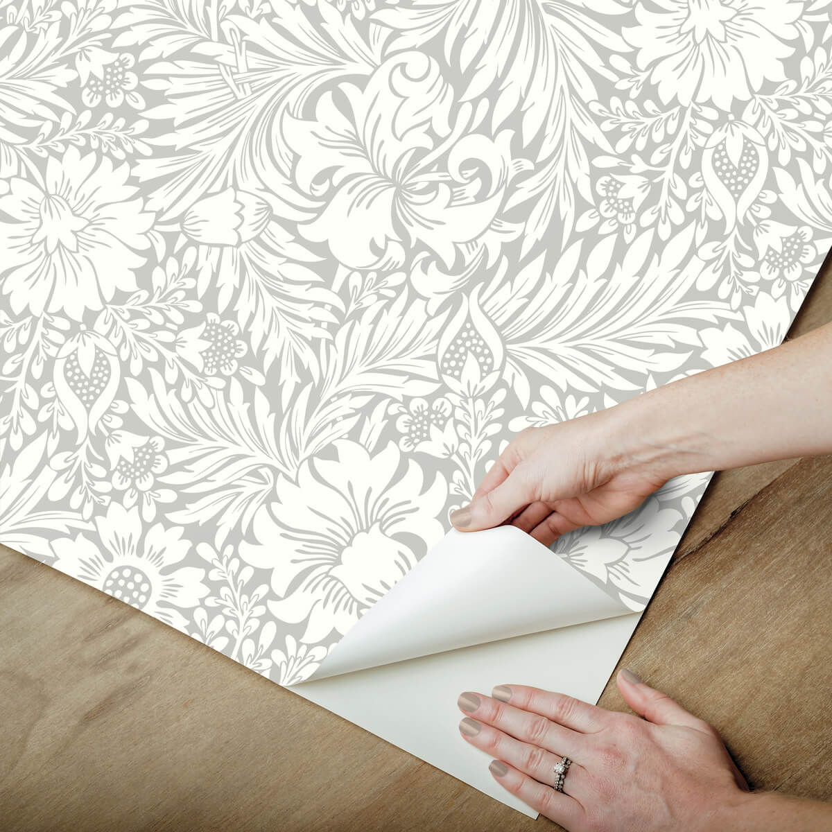 Erin & Ben Co. Modern Acanthus Peel & Stick Wallpaper Sample - Mist