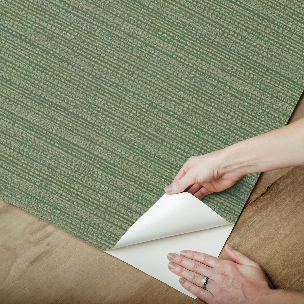 Erin & Ben Co. Tick Mark Peel & Stick Wallpaper Sample - Meadow Green