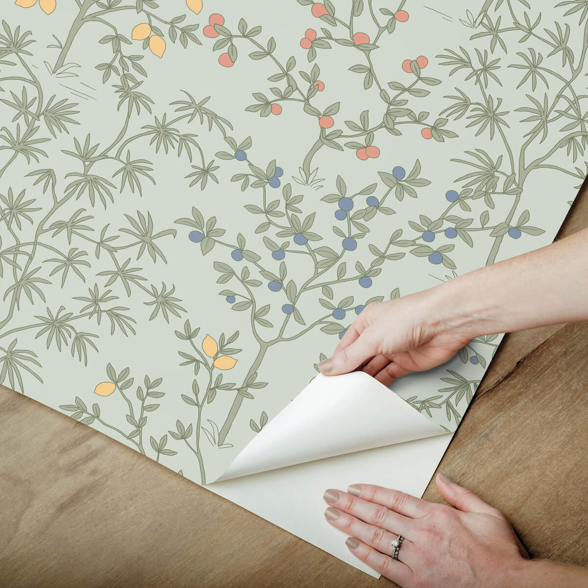 Erin & Ben Co. Lemon Grove Peel & Stick Wallpaper Sample - Vintage Duck Egg
