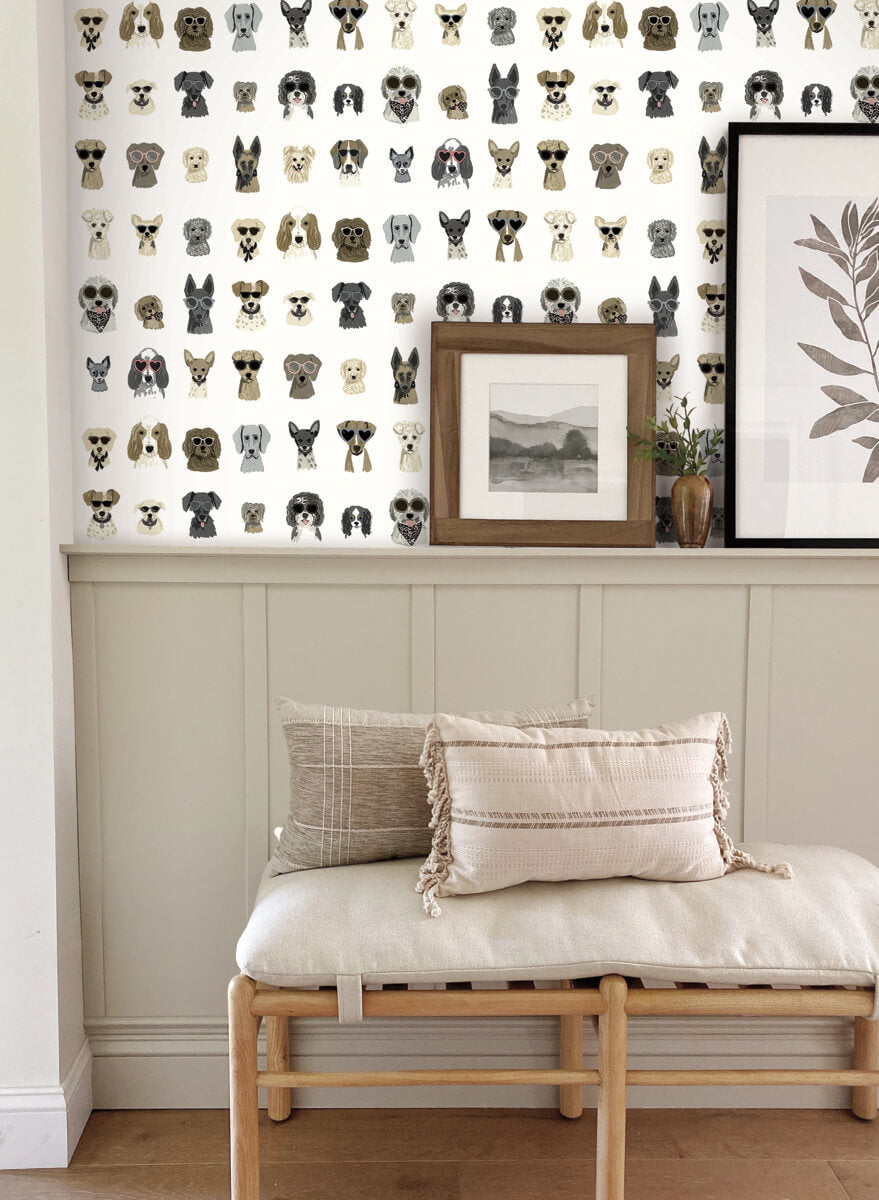 Rifle Paper Co. Dog Days Peel & Stick Wallpaper - Grey