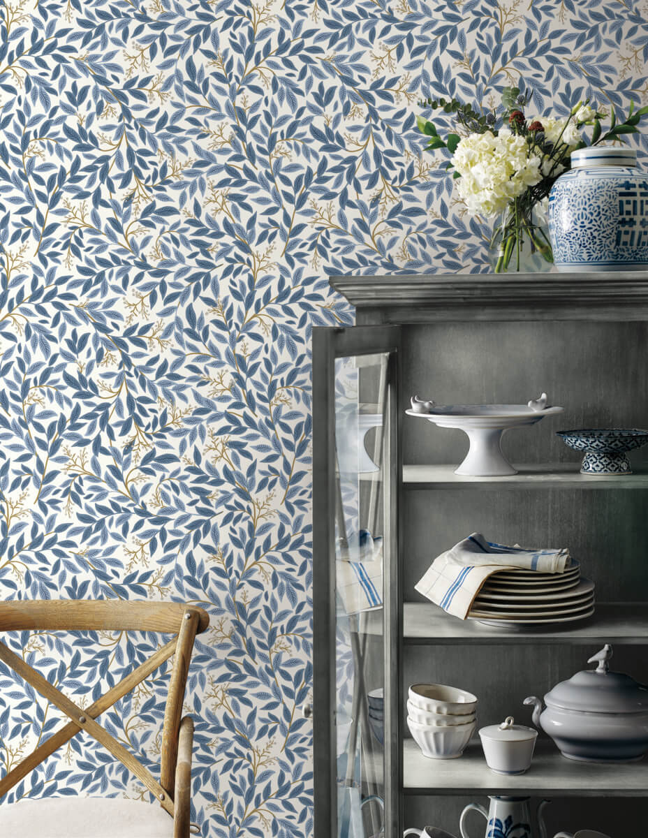 Rifle Paper Co. Willowberry Peel & Stick Wallpaper Sample - Blue & White