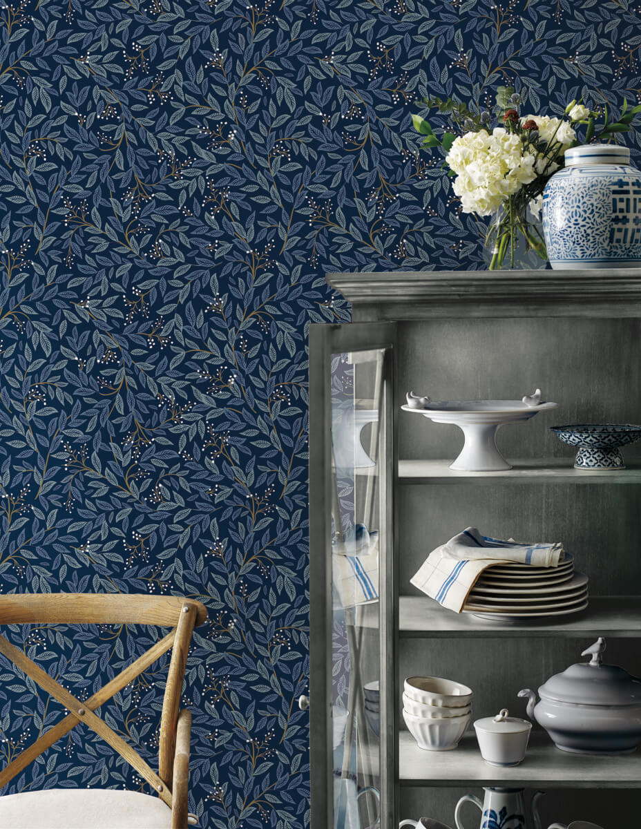 Rifle Paper Co. Willowberry Peel & Stick Wallpaper - Navy Blue