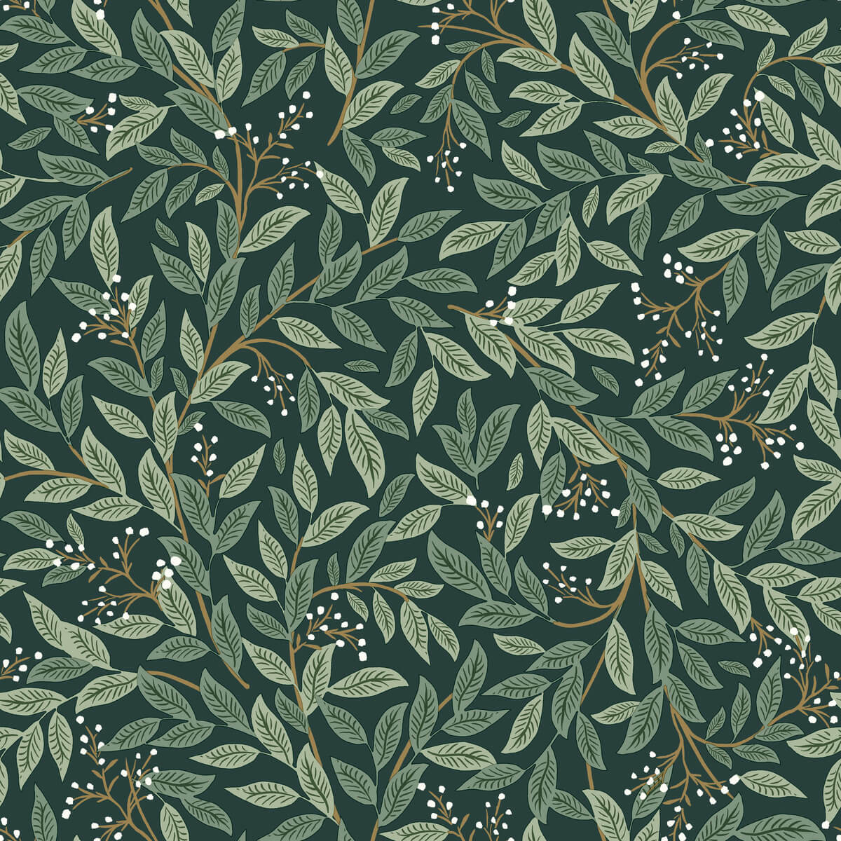 Rifle Paper Co. Willowberry Peel & Stick Wallpaper Sample - Emerald Green